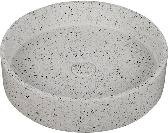 Karag Elpis Aufgesetztes Waschbecken Stein 42.5x42.5x10cm Stracciatella