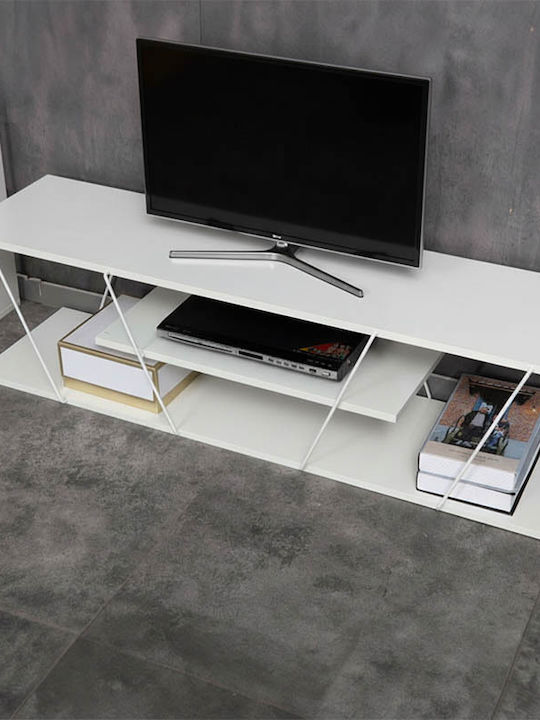 TV Stand Wooden Tars Grey / White L120xW30xH33cm