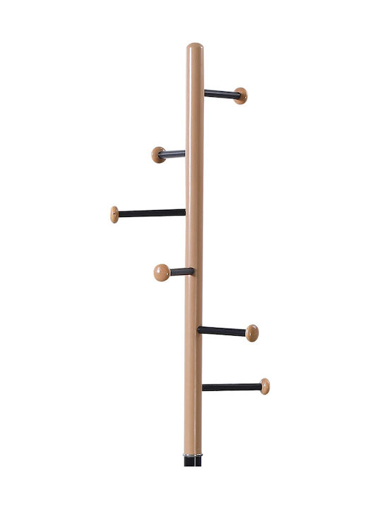 Pakketo Metallic Coat Rack Black Velvet-Black Metal Serea 30x30x175cm