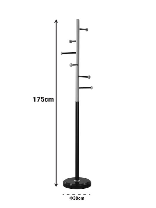 Pakketo Metallic Coat Rack White / Natural Serea 30x30x175cm