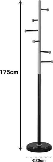 Pakketo Metallic Coat Rack Black Velvet-Black Metal Serea 30x30x175cm