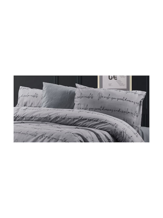 Dimcol Αρίσβη Μαξιλαροθήκη με Φάσα Grey 50x70εκ.