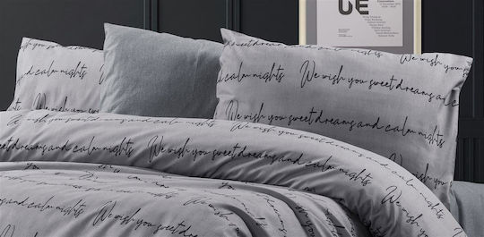 Dimcol Αρίσβη Μαξιλαροθήκη με Φάσα Grey 50x70εκ.