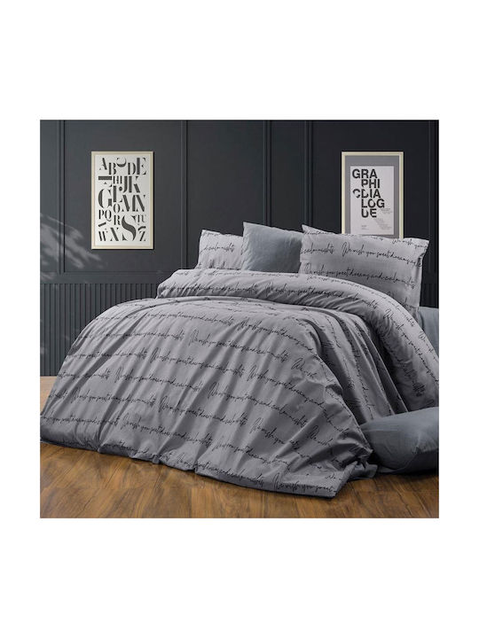 Dimcol Αρίσβη Μαξιλαροθήκη με Φάσα Grey 50x70εκ.
