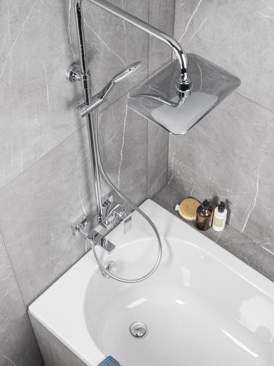 KFA Shower Column with Bathtub Mixer 155cm Silver