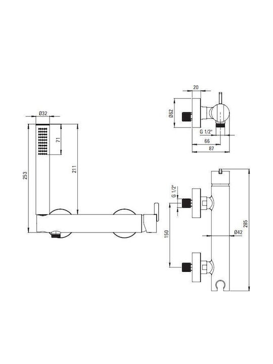 Deante Shower Column Silver 5907650826989 Deante Shower Column Silver 5907650826989