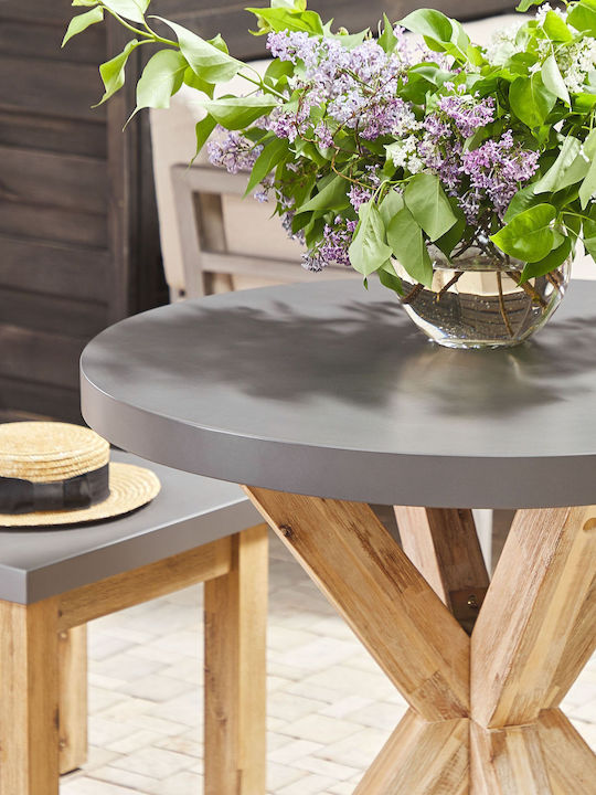 Τραπέζι για Μικρούς Εξωτερικούς Χώρους Grey 90x90x76εκ.