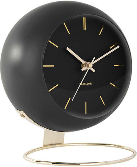Karlsson Globe Tabletop Clock with Indicators Metal Black KA5832BK