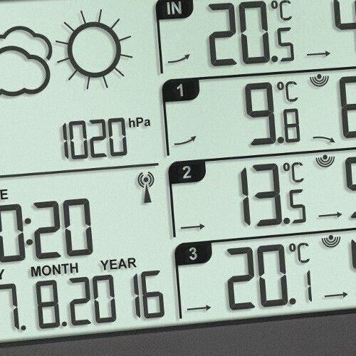 TFA View Wireless Digital Weather Station Wall Mounted / Tabletop Black