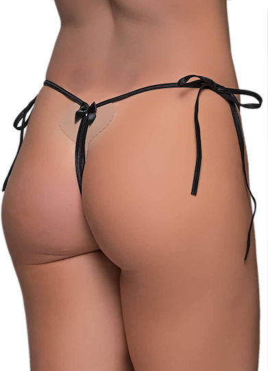 Milena By Paris G-string Feathers & Satin Strips Crotchless