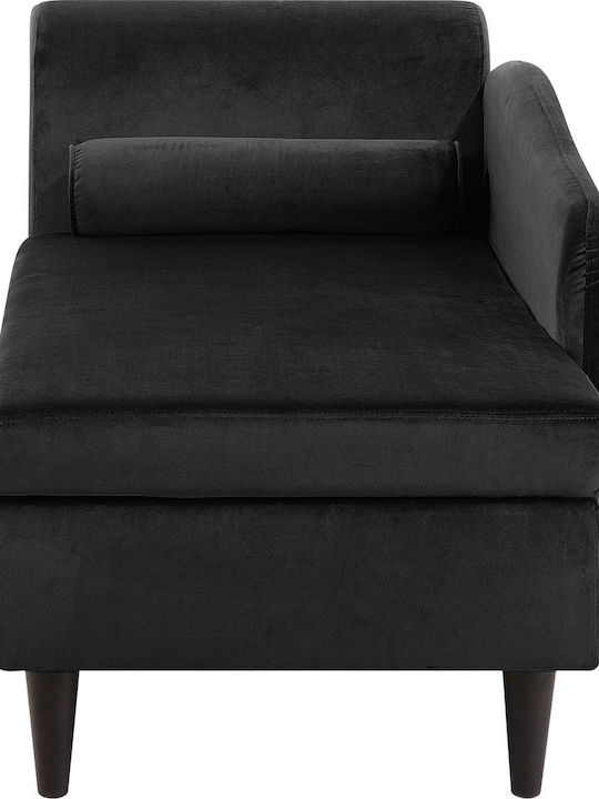 Beliani Velvet Chaise Longue Left Black Luiro Beliani Velvet Chaise Longue Left Black Luiro