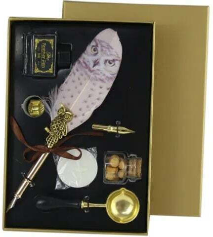 Set Papetărie Bufniță Vintage Auriu În Cutie Auriu 7 Bucăți Auriu