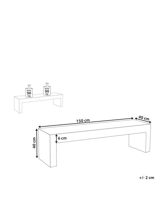 Παγκάκι Εξωτερικού Χώρου Τσιμεντένιο 150x40cm
