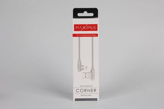 Maxximus MX Corner Ъгъл (90°) USB-A към Lightning кабел Бял 1м