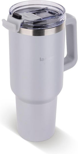 Lamart Ποτήρι Θερμός Ανοξείδωτο / Πλαστικό 900ml Λευκό