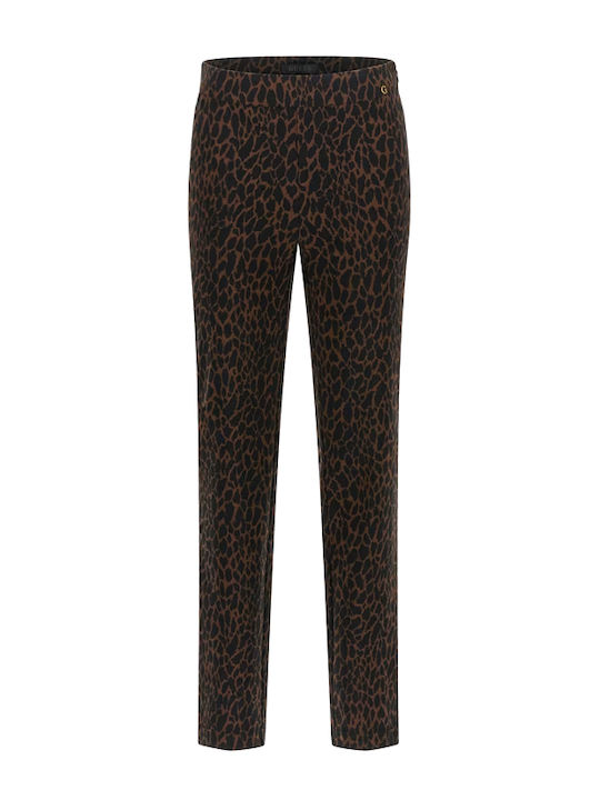 Damen Stoff Hose Leopard Leopard