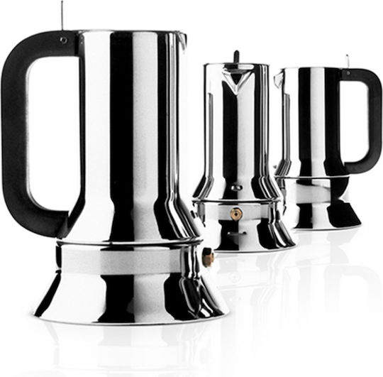 Alessi Cafetiere Pentru Plită 6 Căni Inox Maro