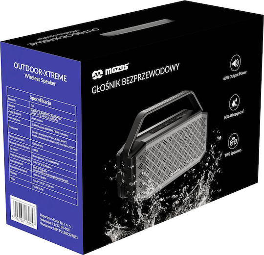 Mozos Outdoor-Xtreme Ηχείο Bluetooth 120W με Διάρκεια Μπαταρίας έως 10 ώρες Μαύρο