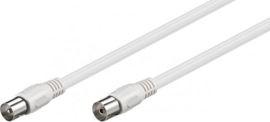 Goobay Καλώδιο Κεραίας Coax male - Coax female Λευκό 1m (58806) 1τμχ
