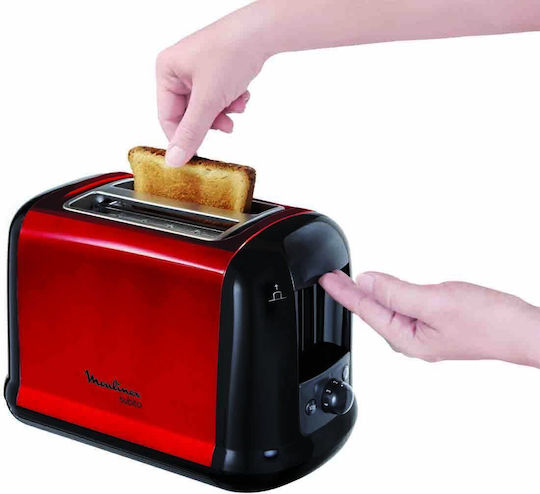 Moulinex Φρυγανιέρα 2 Θέσεων 850W Κόκκινη
