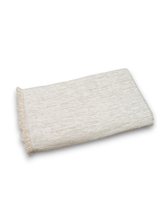 Cotone Armchair Throw Chenille 180x170cm Ecru