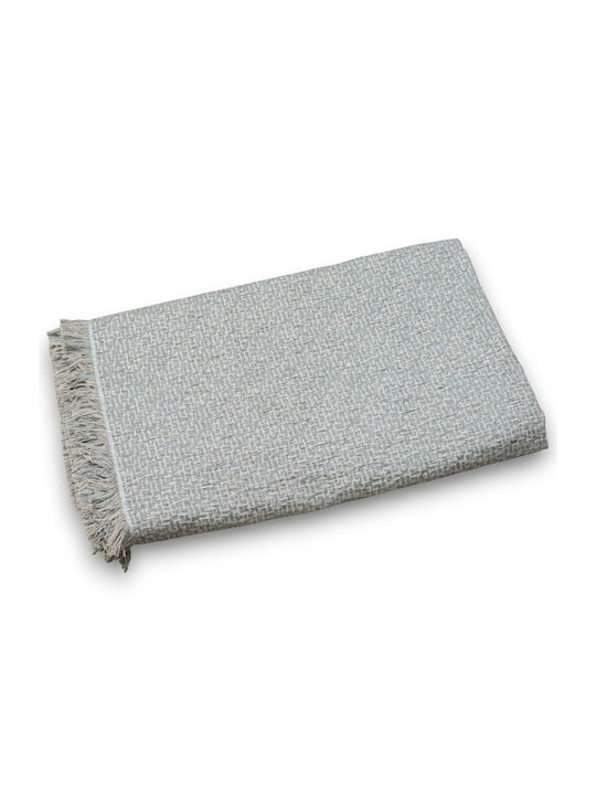 Cotone Ριχτάρι Τριθέσιου Καναπέ Chenille 180x300εκ. Πετρόλ