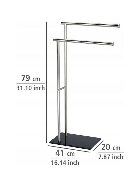 Wenko Double Wall-Mounted Bathroom Rail ​41x79cm Inox Gray