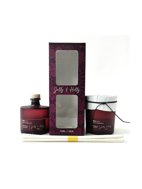 Nima Aromatisches Kerze Holly Jolly in Gefäß mit Parfüm Holly 130g 2Stücke