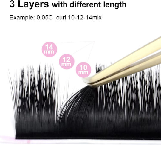 Nagaraku Easy Fanning Bloom Eyelash Extensions 0.03d 8-10-12mm