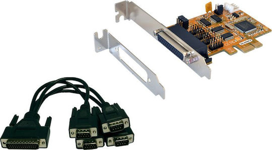 Io Exsys Pcie 4x Seriell Db9 Ex-44044-2 Inkl Lp