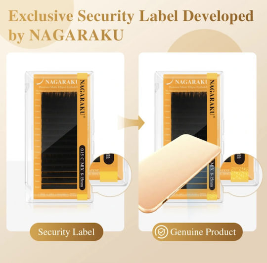 Nagaraku Air Series Double Tips Ellipse Eyelash Extensions 0.15c Mixed 8-15mm