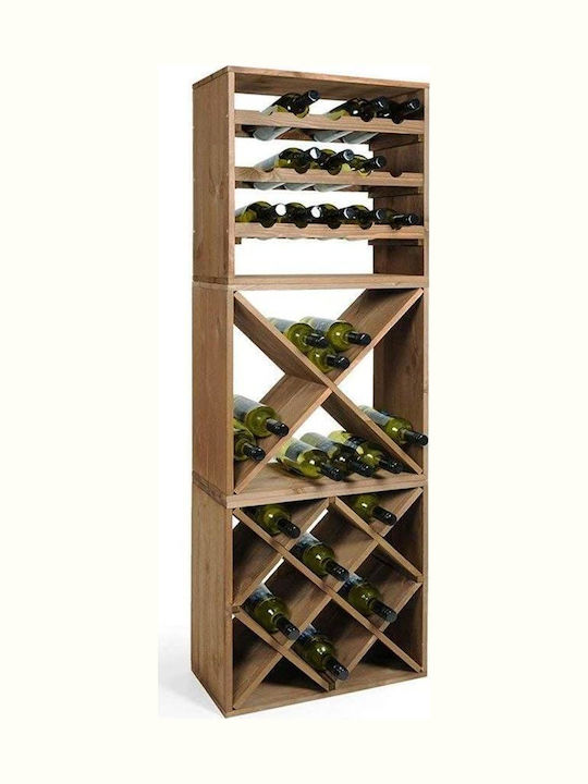 Kesper Freistehend Weinkeller Hölzernes für 15 Flaschen Dark Brown 50x50x25εκ.