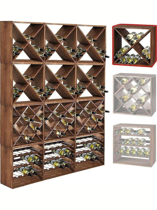 Kesper Freistehend Weinkeller Hölzernes für 15 Flaschen Dark Brown 50x50x25εκ.