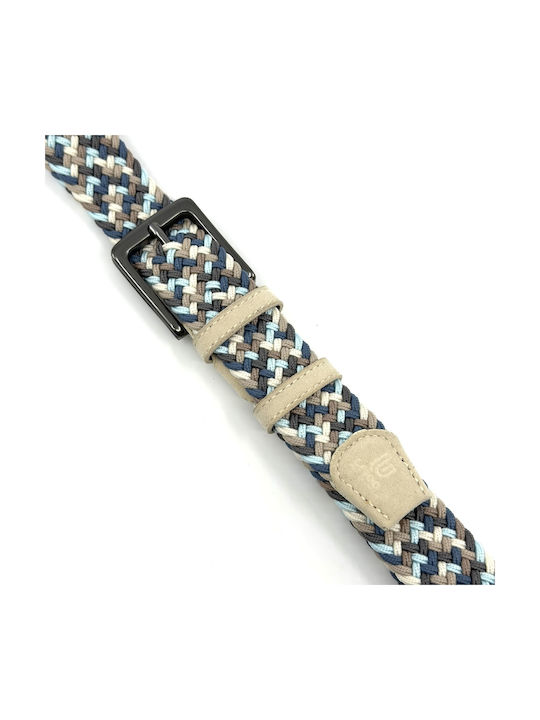 Elastic Men's Belt Leather Knitted Multicolored