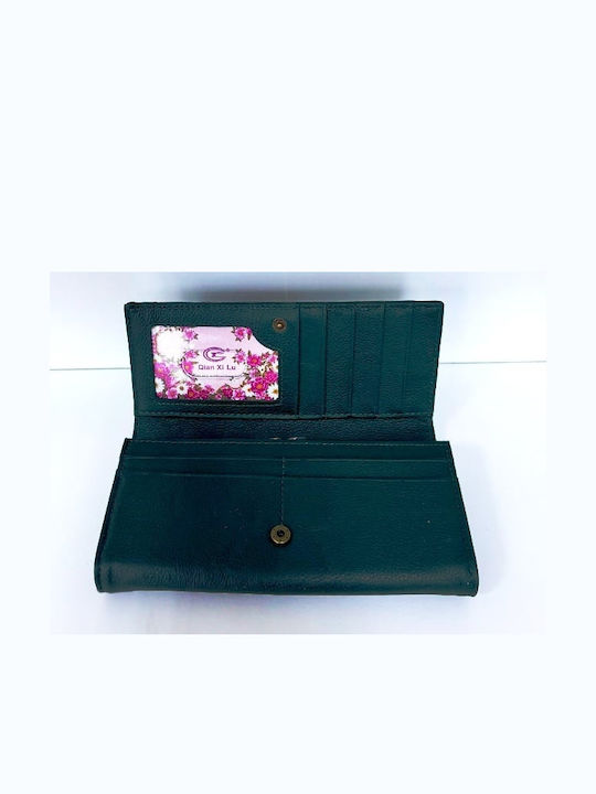 Große Leder Damenbrieftasche Grün