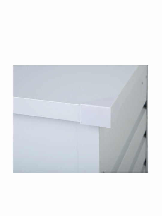 Beliani Cutie de depozitare pentru exterior Metalic 400lt Gri L132xW62xH64buc