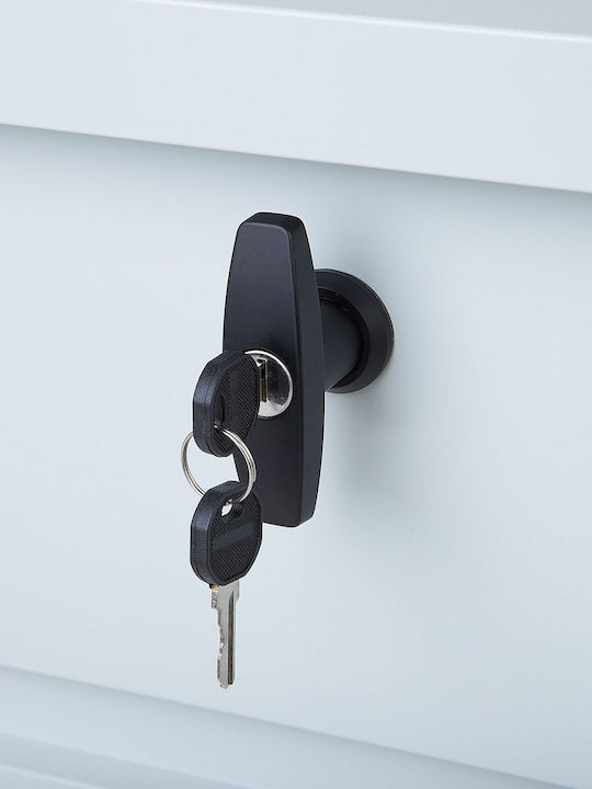 Beliani Cutie de depozitare pentru exterior Metalic 400lt Gri L132xW62xH64buc