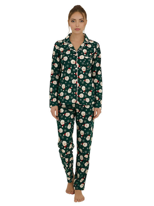 Boyraz Winter Damen Pyjama-Set Green