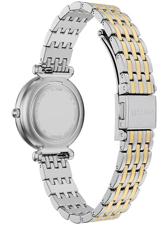Fossil Three Кварцов Часовник с Метална Верижка