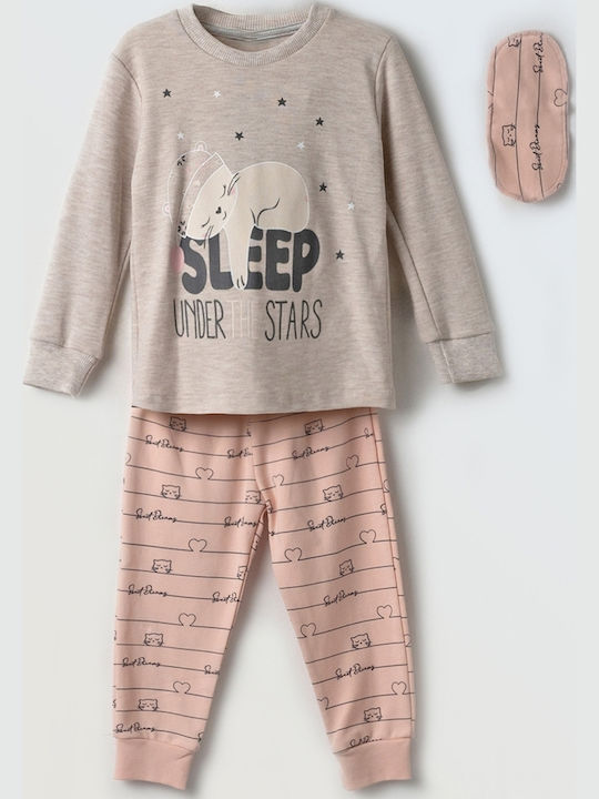 Εβίτα Παιδική Πιτζάμα Χειμωνιάτικη ΜΠΕΖ Sleep Under Stars