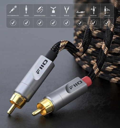 FiiO LR-RCA4S Аудио Кабел Черен 800мм Φ6.5мм RCA