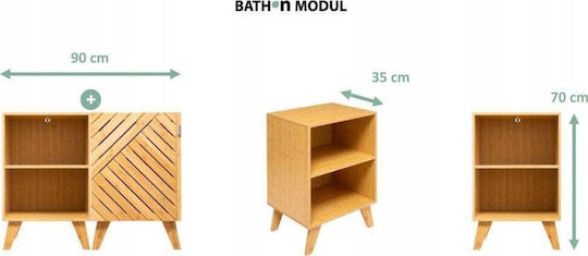 Bathroom Cabinet 45x38x70cm Natural Wood