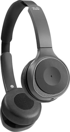 Cisco 730 Drahtlos Über Ohr Multimedia-Headsets mit Mikrofon und Verbindung 3,5 mm Klinke / Bluetooth / USB-A in Schwarz Farbe
