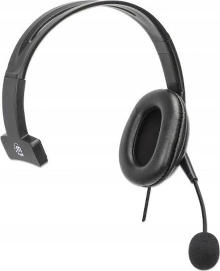 Manhattan Mono USB Headset On Ear Multimedia Ακουστικά με μικρόφωνο και σύνδεση USB-A