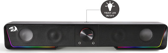 Redragon GS570 Computerlautsprecher mit RGB-Beleuchtung und Bluetooth Leistung 1.5W in Schwarz Farbe