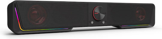 Redragon GS570 Computerlautsprecher mit RGB-Beleuchtung und Bluetooth Leistung 1.5W in Schwarz Farbe