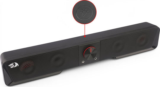 Redragon GS570 Computerlautsprecher mit RGB-Beleuchtung und Bluetooth Leistung 1.5W in Schwarz Farbe