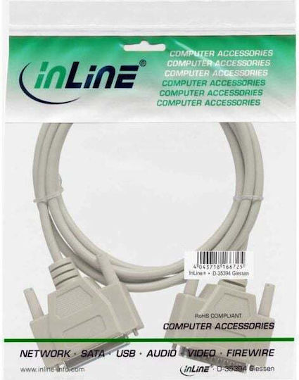 InLine Καλώδιο RS232 25-pin male σε RS232 25-pin female 1.8m (11422M)