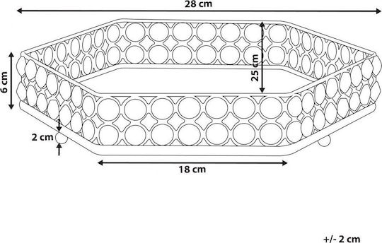 Beliani Glass Oval Decorative Tray