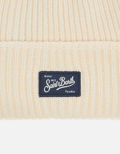 Beanie Unisex Beanie Knitted in Beige color